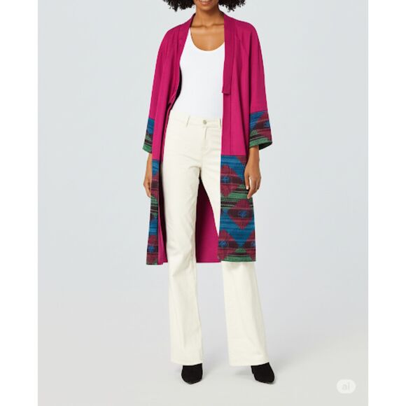 Vintage  Diane Von Furstenburg Purple Midi Jacket Coat  Women's Size 8 - Picture 1 of 11